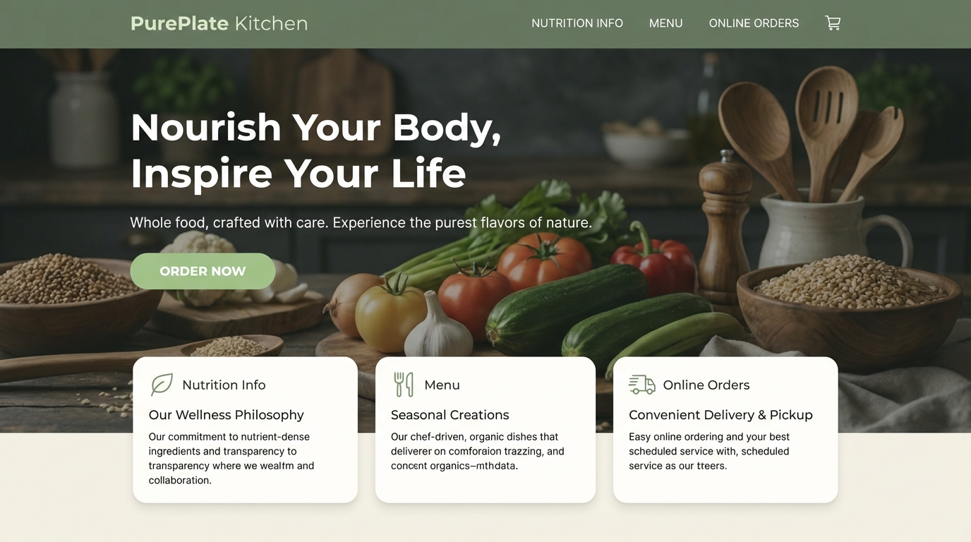 Pureplate Kitchen Landing Page preview